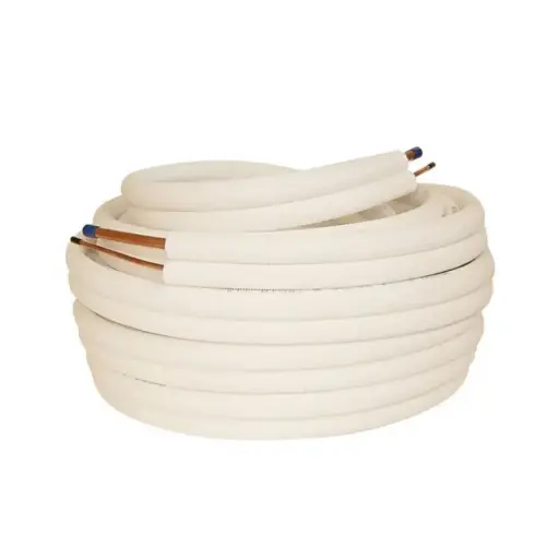 LIAISON FRIGORIFIQUE CLIMATISATION CUIVRE BI-TUBE ISOLEE 3/8-5/8 M1 EP 0.8MM